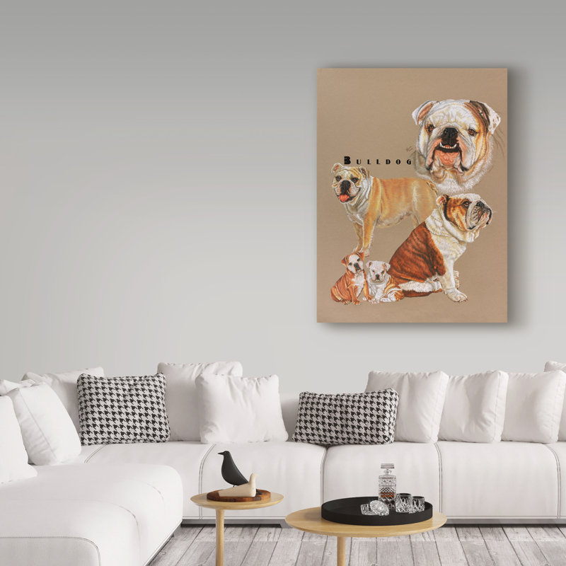 Publicité rétro sur toile tendue Adelphi «Bulldog», H 19 po x l 14 po