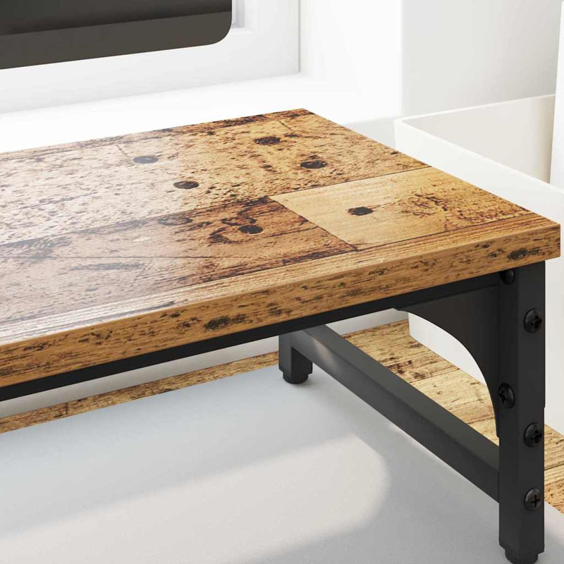 Manufactured Wood Monitor Stand, Old Wood, 14cm H x 85cm W x 23cm D