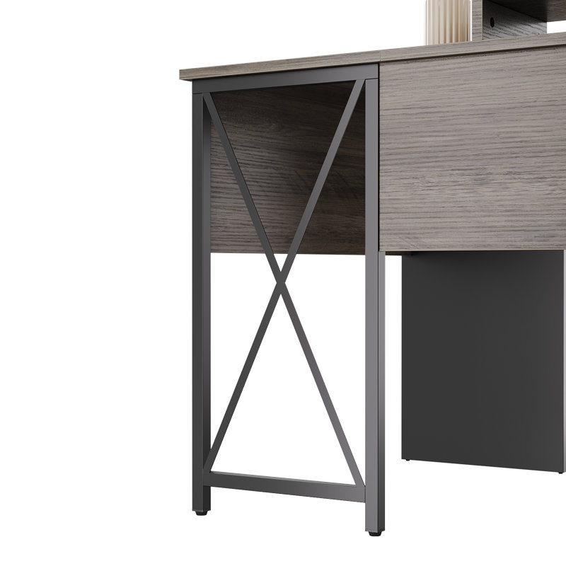 Bartolot 63'' L Shaped Home Office Desk with File&Storage Drawers and  Cabinet, Executive Desk with Monitor Stand and Open Compartments