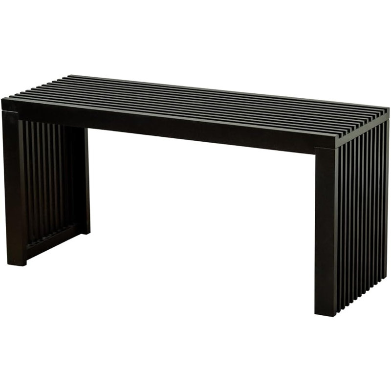 Banc en bambou noir pour hall d'entrée, salon et chambre à coucher, banc intérieur polyvalent avec assemblage facile
