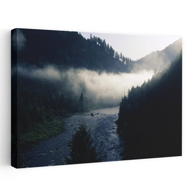 Fog Over A River At Dawn Lochsa River Idaho Usa Abstract Contemporary Forest Landscape Art