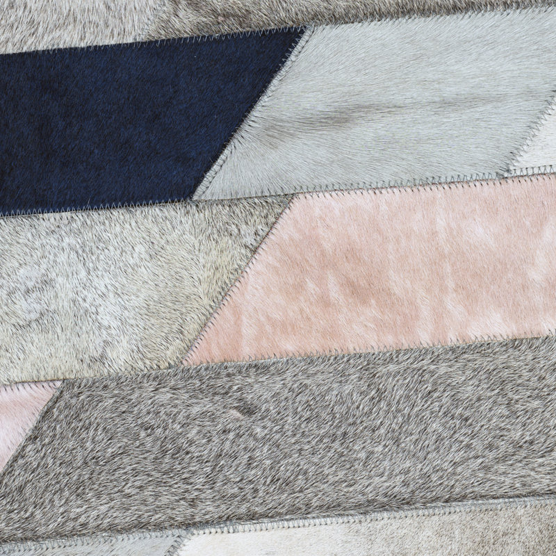 Astila Cowhide Geometric Area Rug, Runner 2'7" x 6'6"