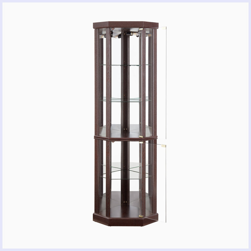 Vitrine vitrée moderne avec rangement, Cerisier