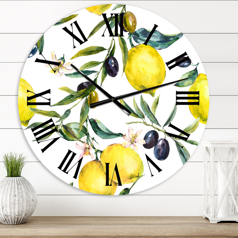 Horloge murale citron et olive II, Moyenne