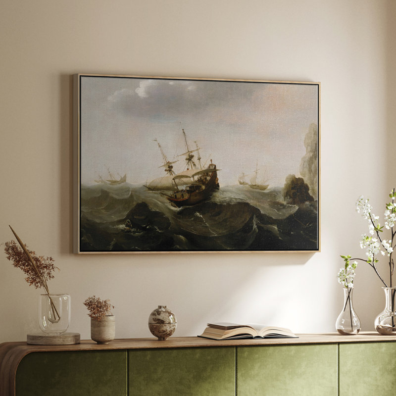 Paysage rétro - CCLXV, H 27 po x l 41 po x P 2 po, Toile argentée avec cadre flottant