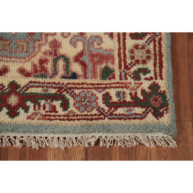 Tapis de couloir traditionnel bleu clair 3x8