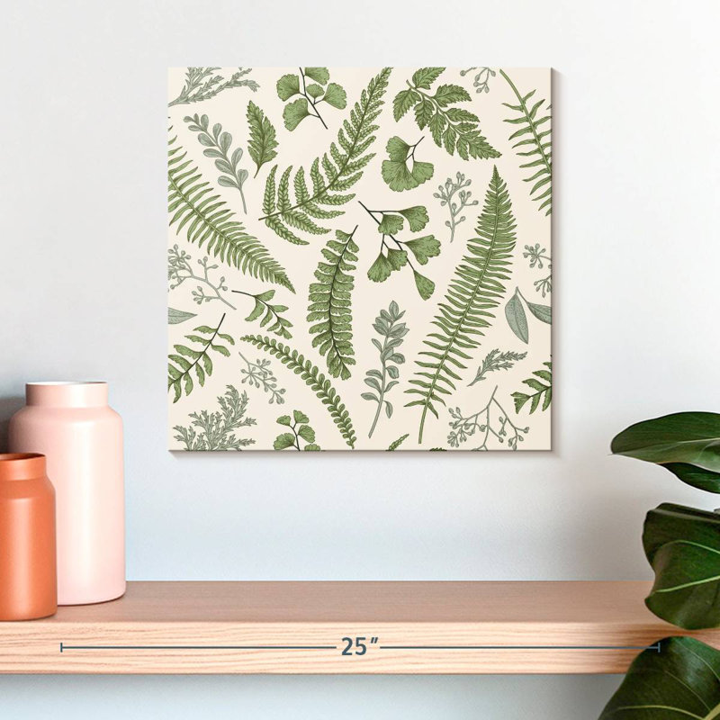 Motif de feuilles de plantes Harnek, H 16 po x l 16 po