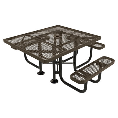 46In Square Picnic Table, Expanded, Orange, ADA