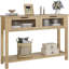 Console d'entrée et table de couloir - Canapé à 2 niveaux avec 2 tiroirs en verre