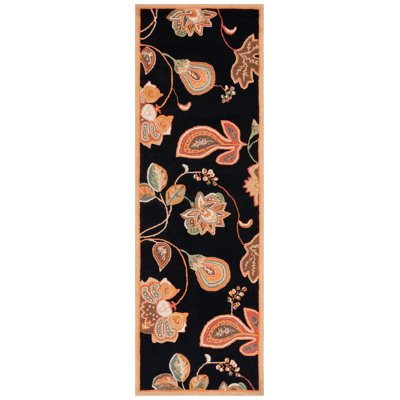 Hand Hooked Wool Pile Floral Rug