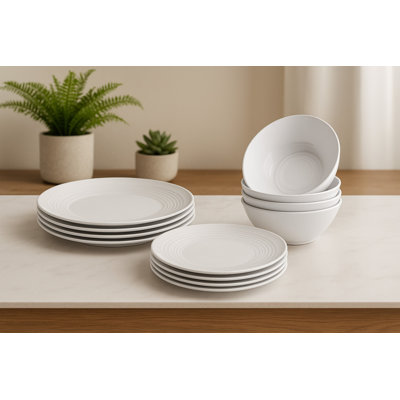 Barro NewWave Melamine Dinnerware Set - 12-Piece - White