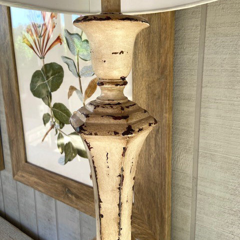 Resin Table Lamp With Linen Shade