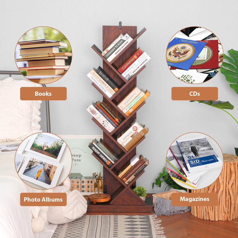 Nicholaos 121cm H x 40.38cm W Geometric Bookcase
