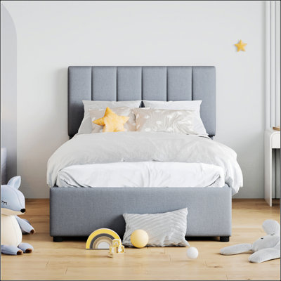 Twin Size Upholstered Platform Bed With Hydraulic Storage, Perfect For Small Spaces And Organized Living