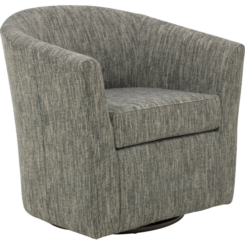 Bozanka 31'' Wide Swivel Barrel Chair, Hapden Charcoal 100% Polyester