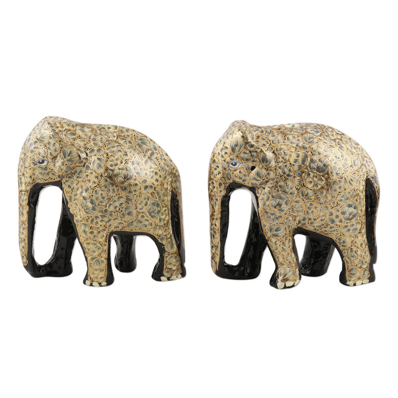  Handmade Bond Of Friendship In Grey Papier Mache Statuettes (Pair)