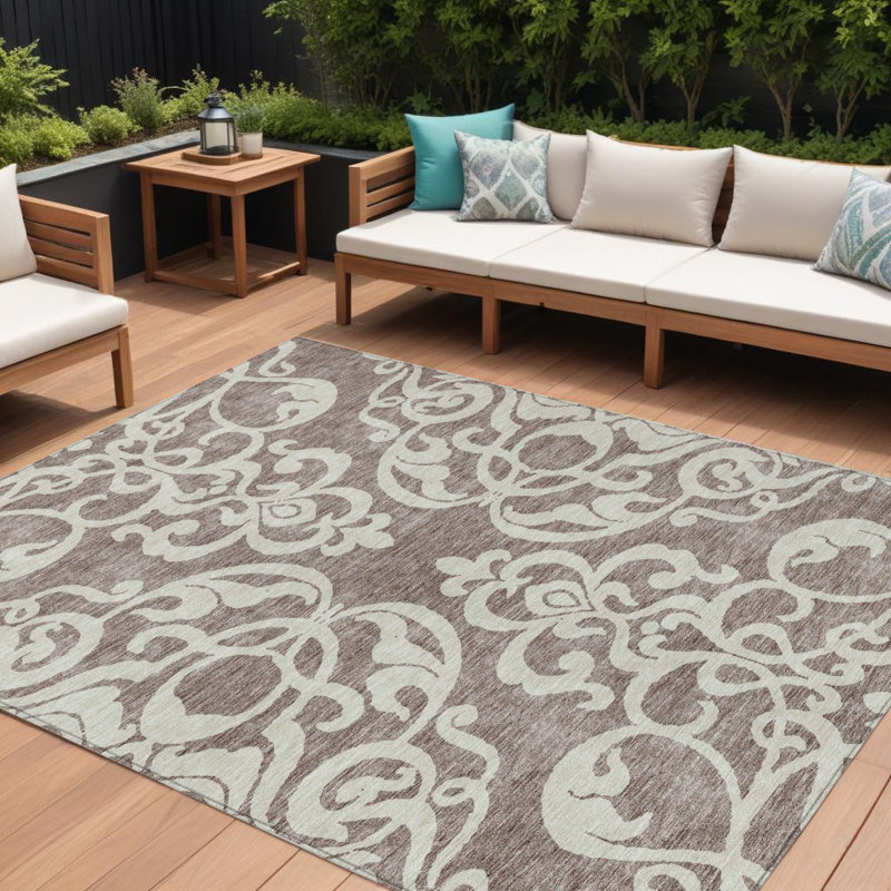 Tapis damassé intérieur taupe 9 'X 12'
