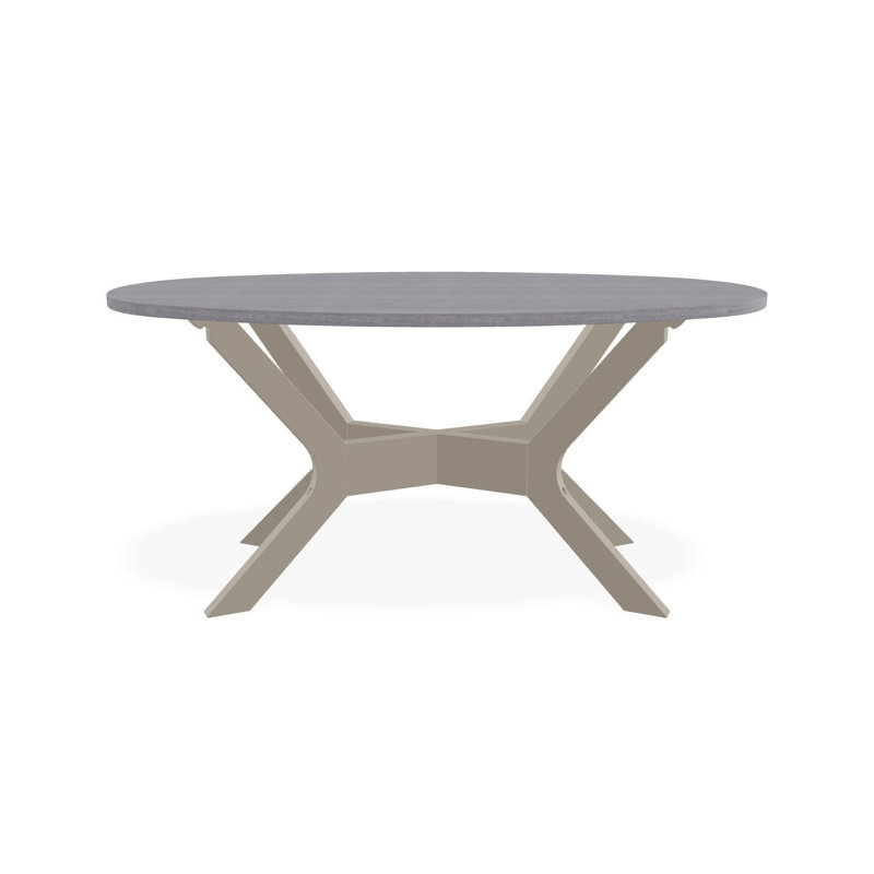 Outdoor Round Coffee Table, Gray/Snow, Marine Grade Polymer