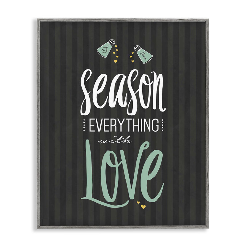 Saison avec amour, giclée noire encadrée, design par lettré et doublé, H 20 po x l 16 po, Estampe numérique Farmhouse