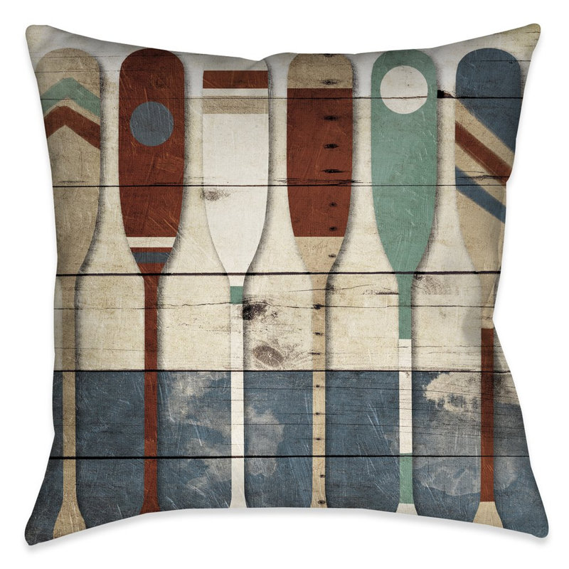  Coussin Playful Oars, 18 po x 18 po, Intérieur