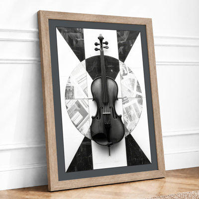 Violin Symmetry Modern - Framed Print