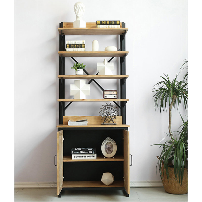 Minimalist Farmhouse Tall Bookcase with X-Brace Frame