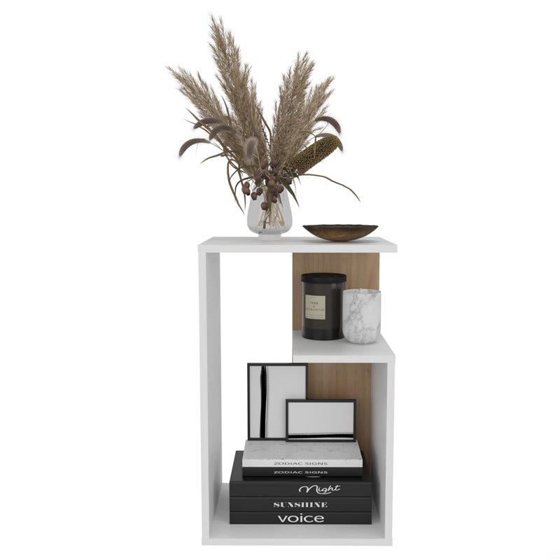 High Coffee Table, White/Natural
