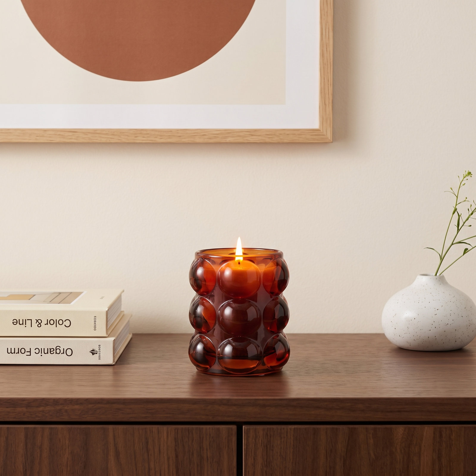 Gilded Citrus Glass Candle