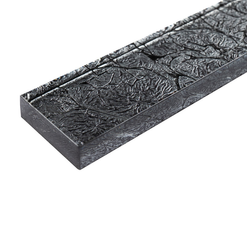 Pencil 12'' x 1'' Glass Border Tile, Silver