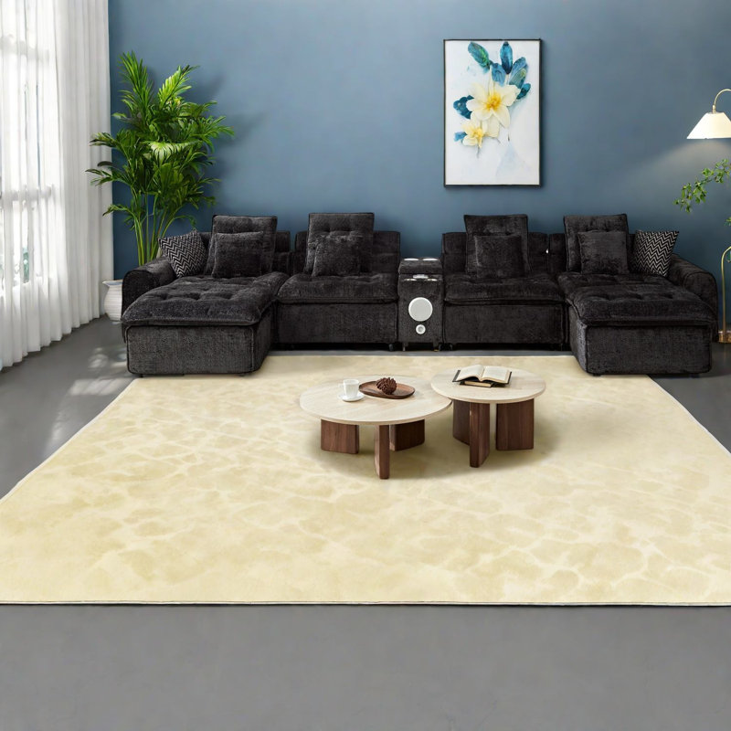 Grand canapé modulaire avec rangement, noir Boucle, Noir