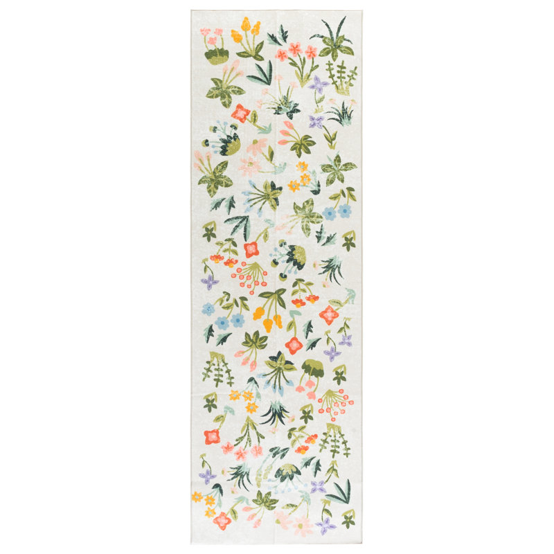 Tapis floral lavable à la machine MSRW 186 Performance, Tapis de couloir 2 pi 6 po x 8 pi