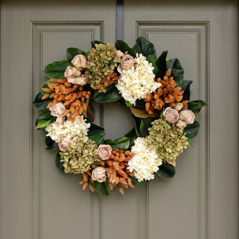 Levasy 26" Thistle and Hydrangea Fall Wreath
