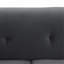Canapé de 90 cm recouvert de tissu gris avec pattes en acier inoxydable brossé