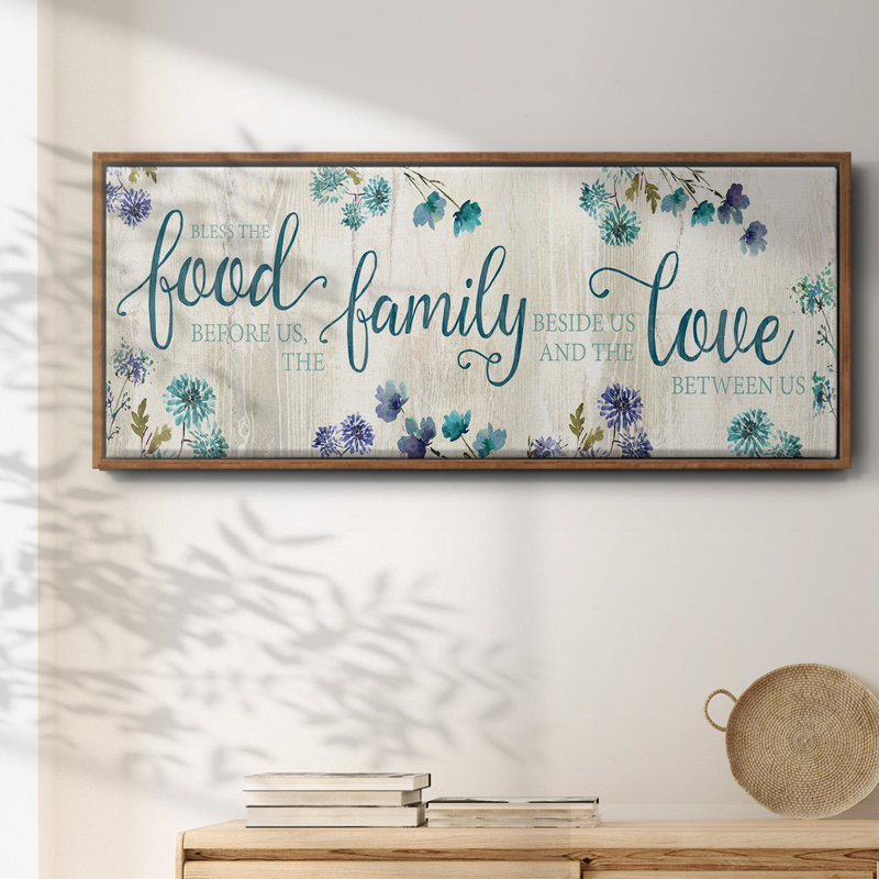 «Food Family Love» - Toile encadrée, H 12 po x l 30 po