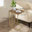 C Shape Wood End Table with Beaded Edge