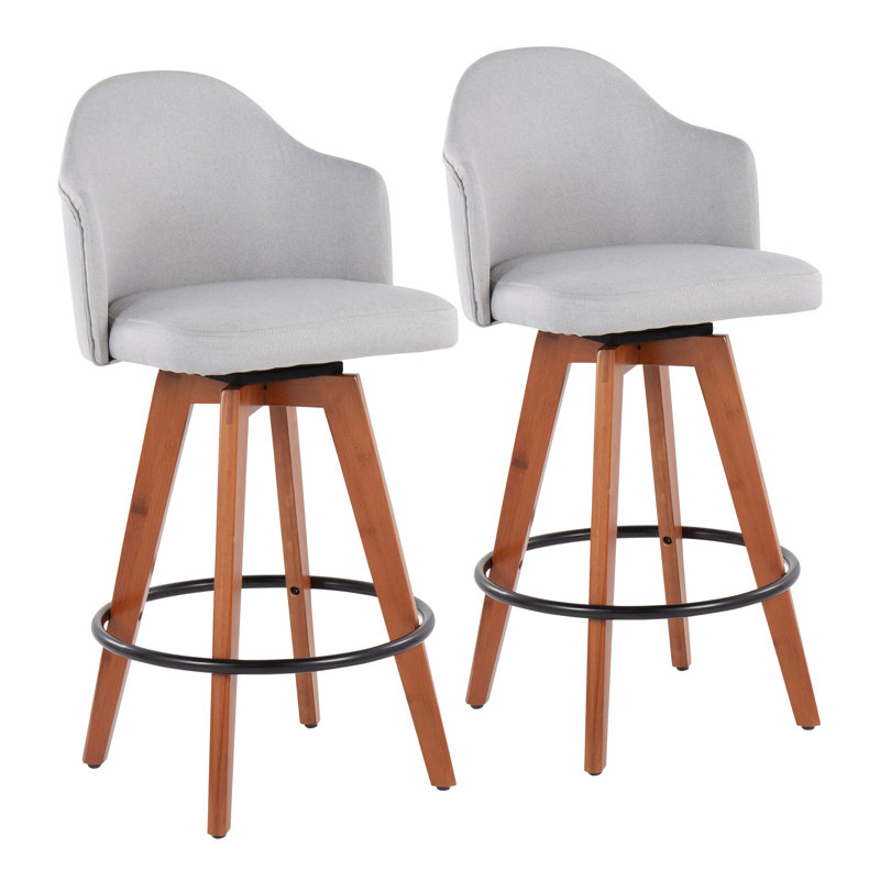 Ensemble de 2 tabourets de comptoir Arabelle, Gris anthracite