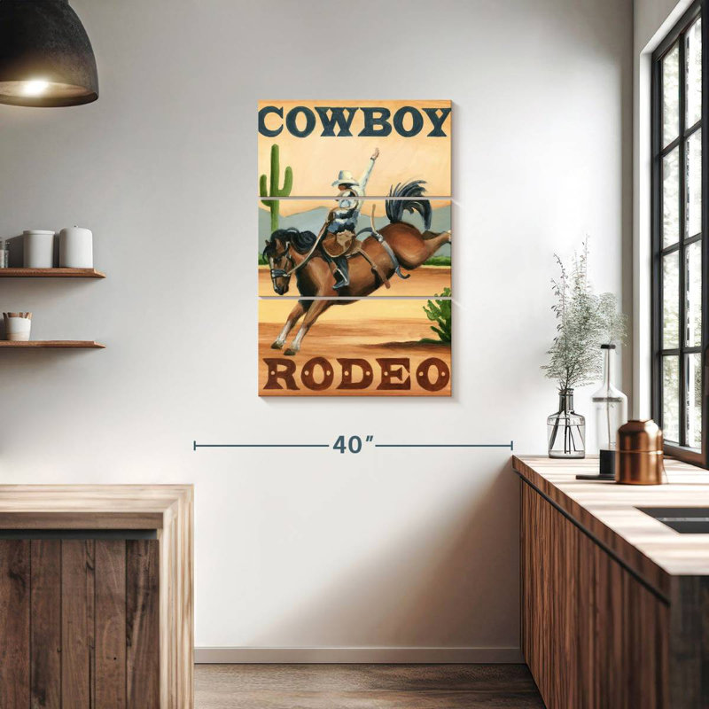 Cowboy Rodeo, H 38 po x l 24 po
