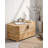 Vintage-Style Distressed Octagonal Solid Wood Storage Stool