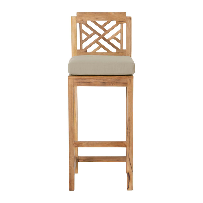 Monterey Teak Bar Set with Stools, Antique Beige