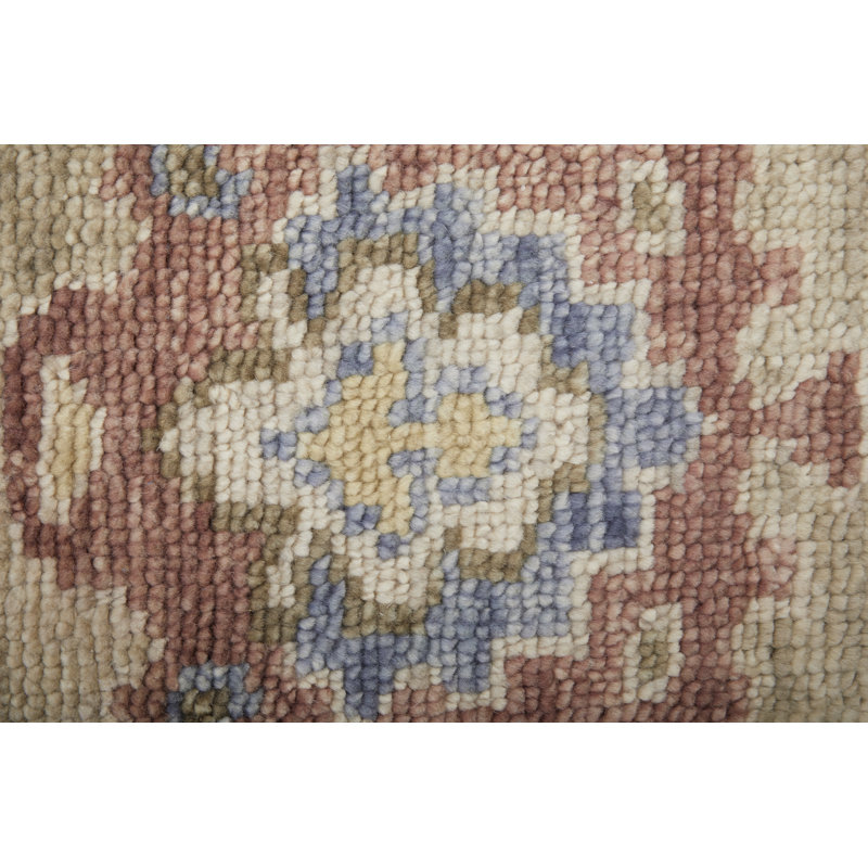 Abinesh Wool Floral Area Rug, Rectangle 12' x 15', Brown/Tan
