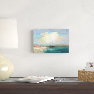 "Coastal Sky" by Julia Purinton Mixed Media Abstract Landscape Painting Print 