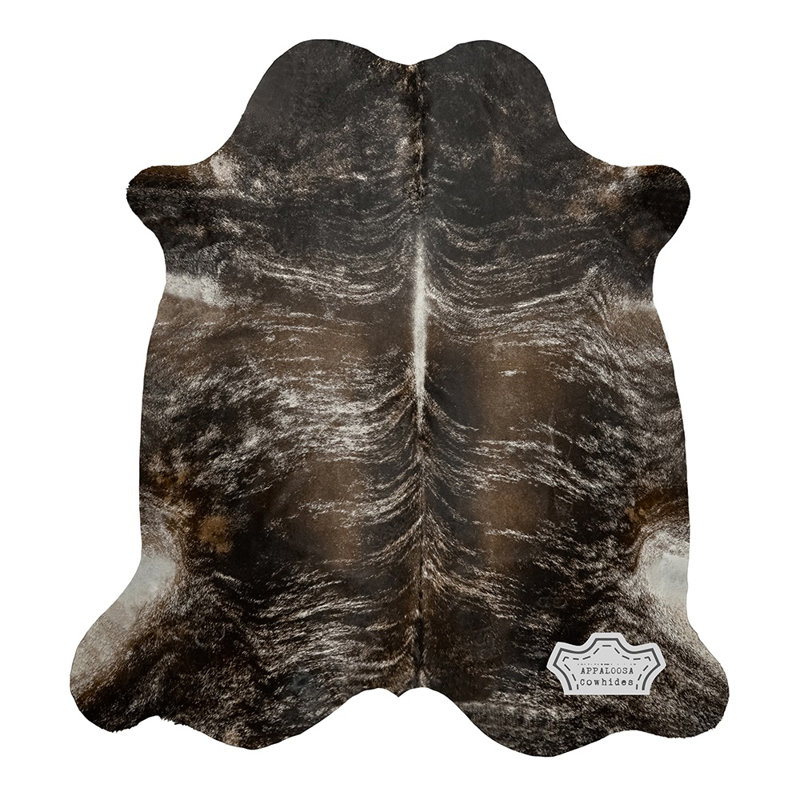 Tapis naturel en peau de vache bringé foncé, Nouveauté 6 pi x 8 pi