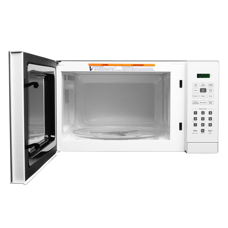 0,9 pi³ Pi. Four à micro-ondes de comptoir, 900 watts, 10 niveaux de puissance, blanc, Blanc