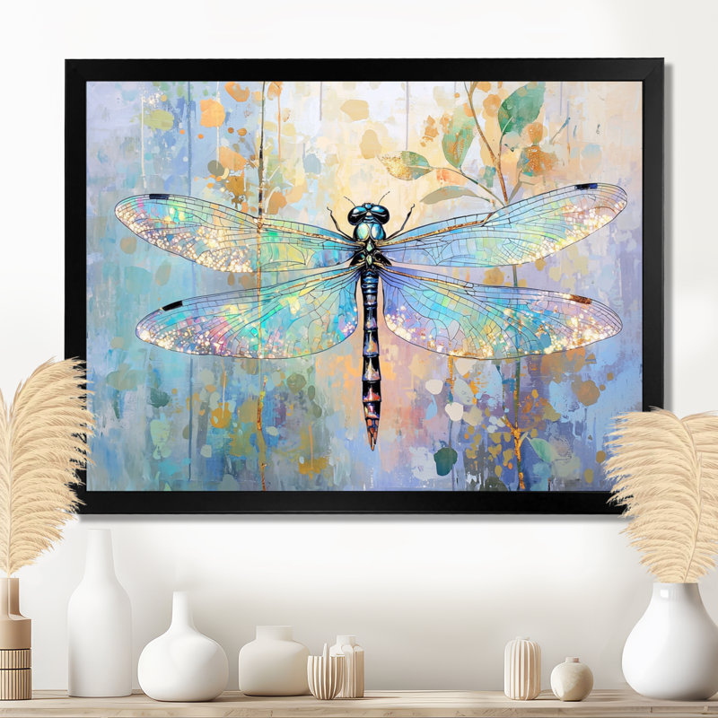 Ailes iridescentes d'une libellule II - libellule, art mural, salon, H 12 po x l 20 po, Noir