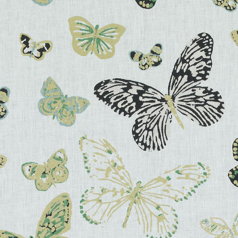 Whimsy Garden Linen Fabric, Olive/Gold