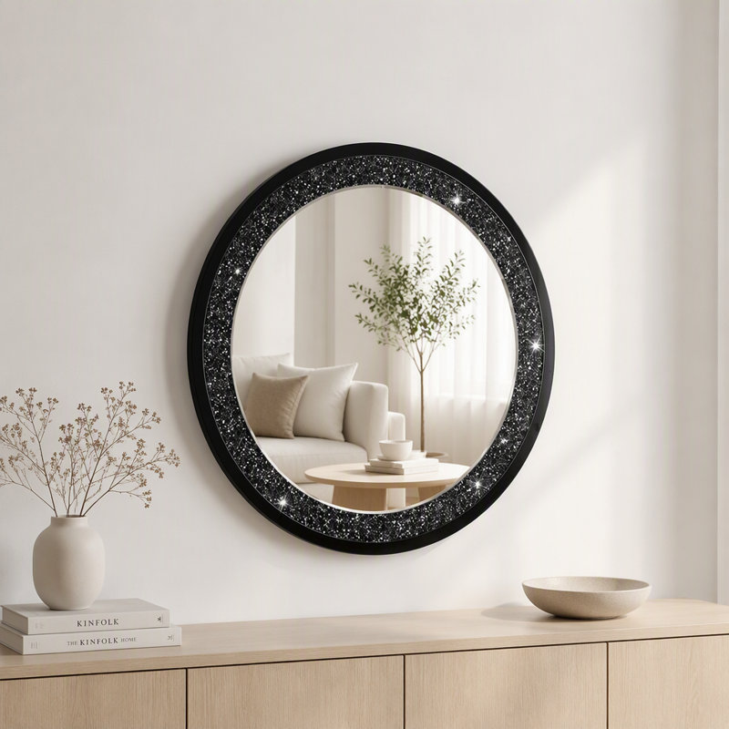 Miroir mural moderne en cristal concassé fabriqué à la main - miroir décoratif multi-usage de haute qualité