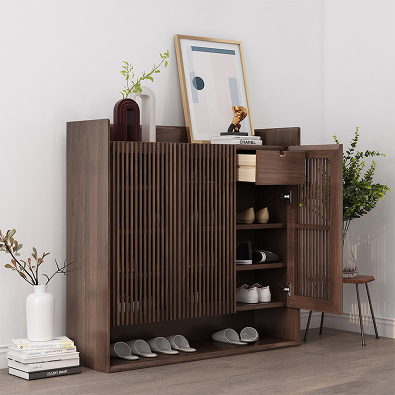 Modern Nut-Brown Solid wood Shoe Storage