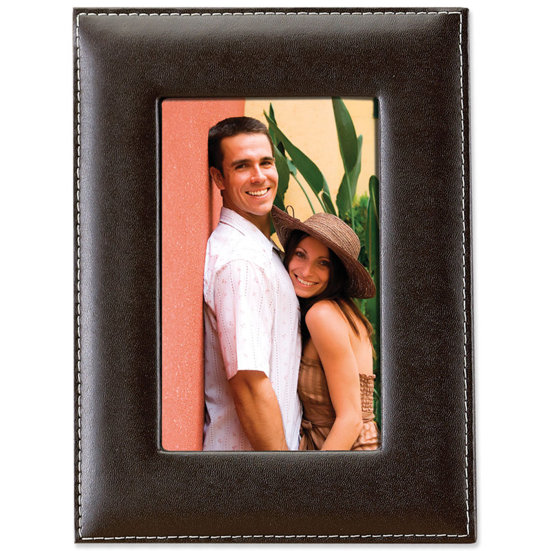 Cadre photo en cuir Nikanor, 8 po x 10 po, Brun chocolat