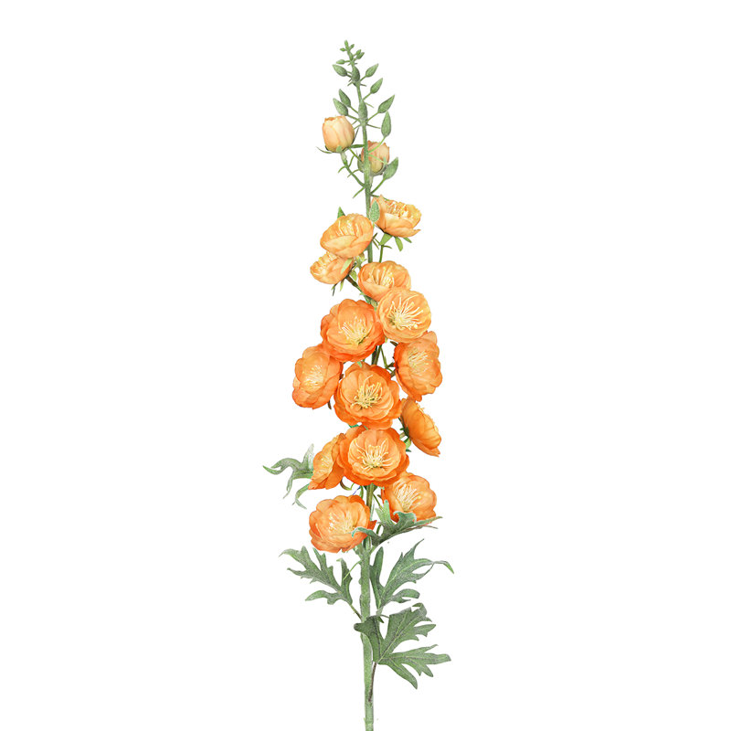 Artificial Hybrid Delphinium Flower Stem Spray, Orange