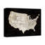Carte des États-Unis noire sur toile-396988676